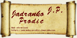 Jadranko Prodić vizit kartica